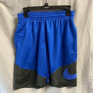 Blue/grey Nike swoosh shorts